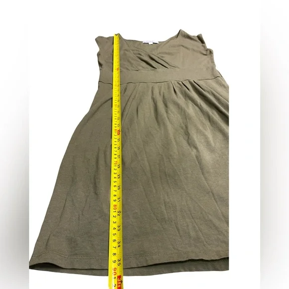 LOFT Olive Green Sleeveless Midi Dress Size M Wrap Style Closet Staple - Picture 8 of 8